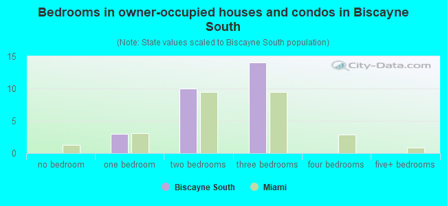 Bedrooms in owner-occupied houses and condos in Biscayne South