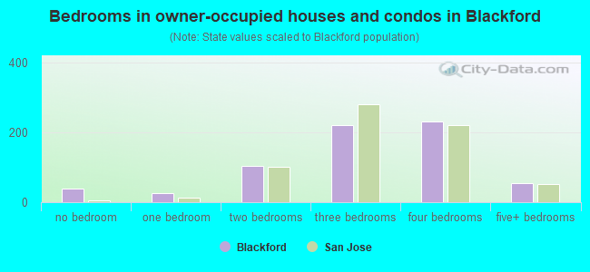 Bedrooms in owner-occupied houses and condos in Blackford