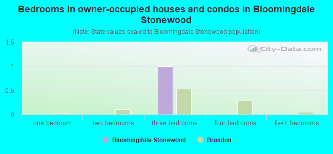 Bedrooms in owner-occupied houses and condos in Bloomingdale Stonewood
