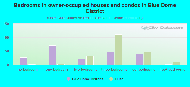 Bedrooms in owner-occupied houses and condos in Blue Dome District