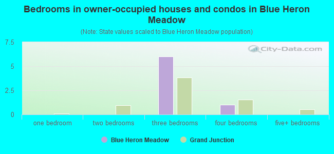Bedrooms in owner-occupied houses and condos in Blue Heron Meadow