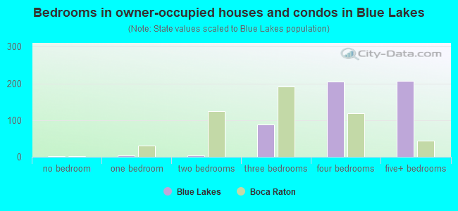 Bedrooms in owner-occupied houses and condos in Blue Lakes
