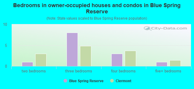 Bedrooms in owner-occupied houses and condos in Blue Spring Reserve