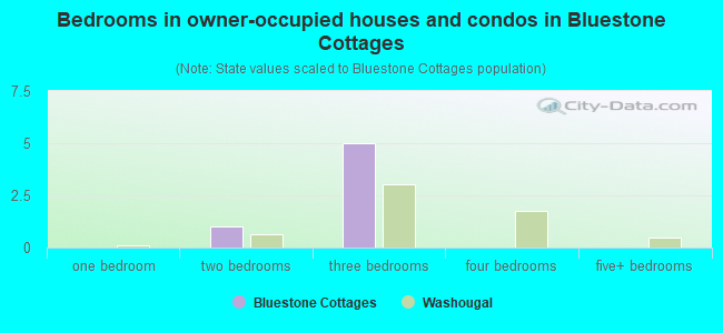 Bedrooms in owner-occupied houses and condos in Bluestone Cottages