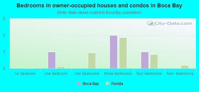 Bedrooms in owner-occupied houses and condos in Boca Bay
