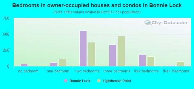 Bedrooms in owner-occupied houses and condos in Bonnie Lock