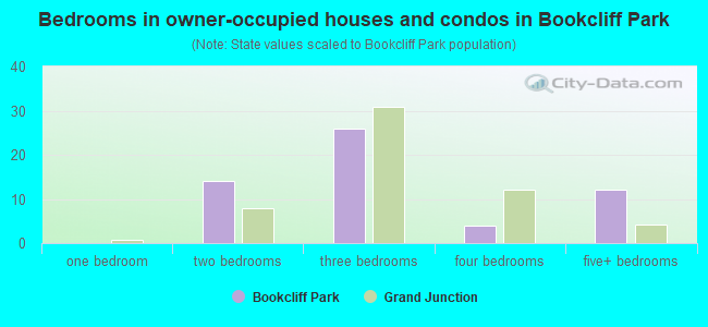 Bedrooms in owner-occupied houses and condos in Bookcliff Park