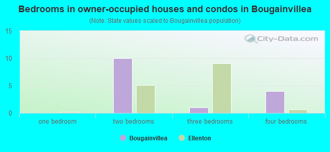 Bedrooms in owner-occupied houses and condos in Bougainvillea