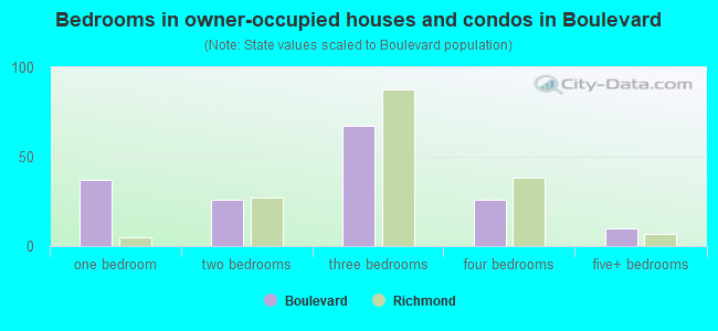 Bedrooms in owner-occupied houses and condos in Boulevard