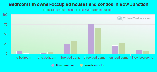 Bedrooms in owner-occupied houses and condos in Bow Junction