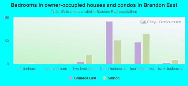 Bedrooms in owner-occupied houses and condos in Brandon East