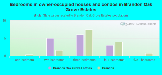 Bedrooms in owner-occupied houses and condos in Brandon Oak Grove Estates