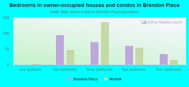 Bedrooms in owner-occupied houses and condos in Brandon Place