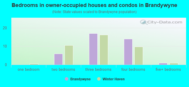 Bedrooms in owner-occupied houses and condos in Brandywyne