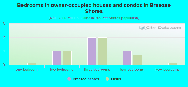 Bedrooms in owner-occupied houses and condos in Breezee Shores