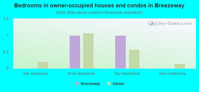 Bedrooms in owner-occupied houses and condos in Breezeway