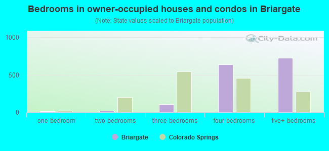 Bedrooms in owner-occupied houses and condos in Briargate