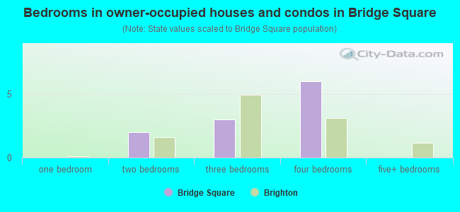Bedrooms in owner-occupied houses and condos in Bridge Square