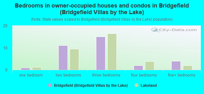 Bedrooms in owner-occupied houses and condos in Bridgefield (Bridgefield Villas by the Lake)