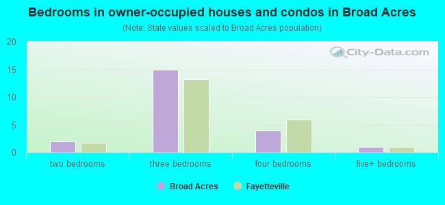 Bedrooms in owner-occupied houses and condos in Broad Acres