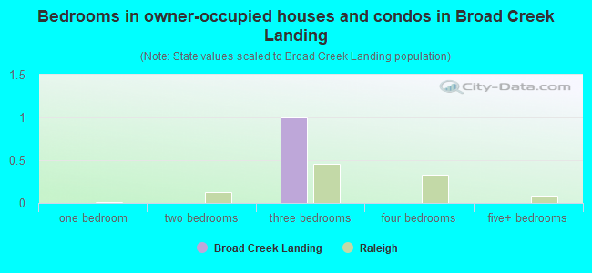 Bedrooms in owner-occupied houses and condos in Broad Creek Landing