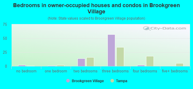 Bedrooms in owner-occupied houses and condos in Brookgreen Village