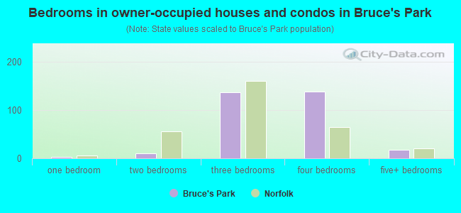 Bedrooms in owner-occupied houses and condos in Bruce's Park