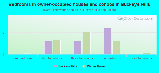 Bedrooms in owner-occupied houses and condos in Buckeye Hills