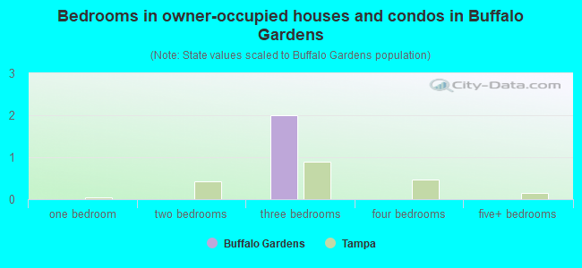 Bedrooms in owner-occupied houses and condos in Buffalo Gardens