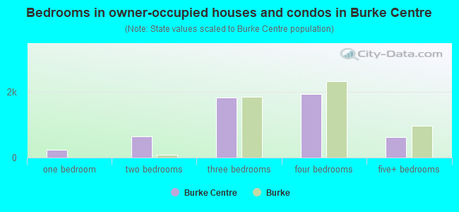 Bedrooms in owner-occupied houses and condos in Burke Centre