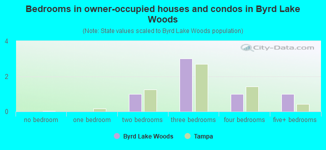 Bedrooms in owner-occupied houses and condos in Byrd Lake Woods