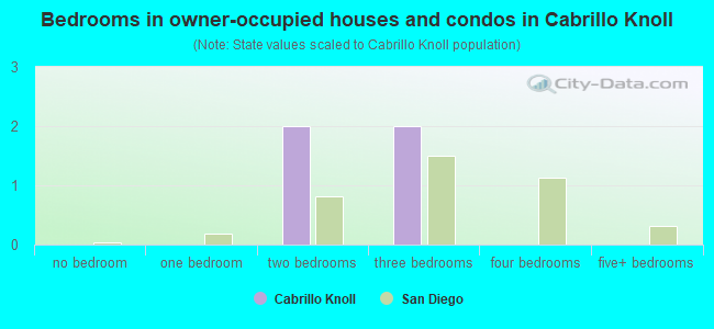 Bedrooms in owner-occupied houses and condos in Cabrillo Knoll