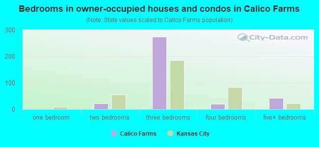Bedrooms in owner-occupied houses and condos in Calico Farms