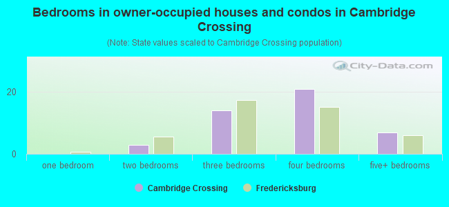 Bedrooms in owner-occupied houses and condos in Cambridge Crossing