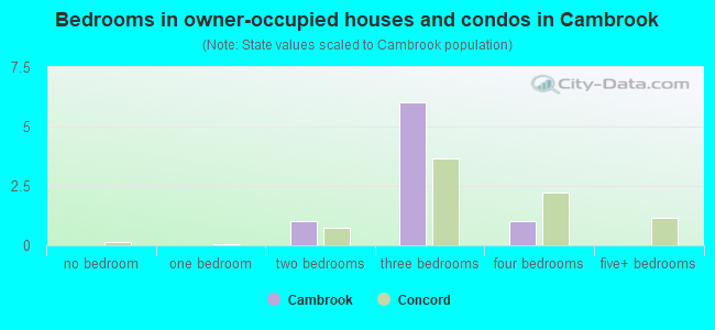 Bedrooms in owner-occupied houses and condos in Cambrook