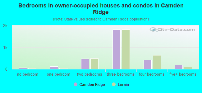 Bedrooms in owner-occupied houses and condos in Camden Ridge