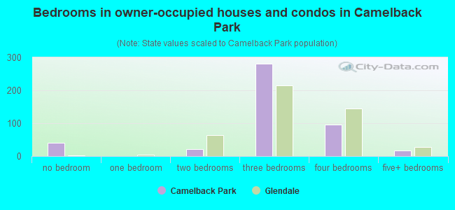 Bedrooms in owner-occupied houses and condos in Camelback Park