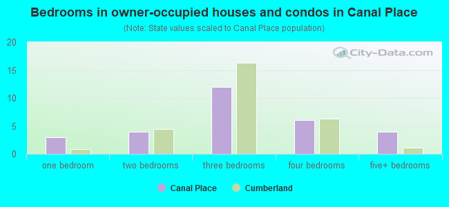 Bedrooms in owner-occupied houses and condos in Canal Place