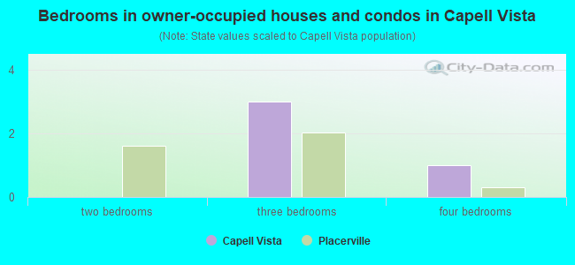 Bedrooms in owner-occupied houses and condos in Capell Vista