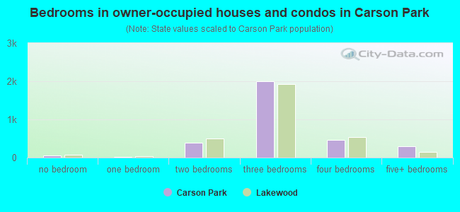 Bedrooms in owner-occupied houses and condos in Carson Park