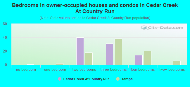 Bedrooms in owner-occupied houses and condos in Cedar Creek At Country Run