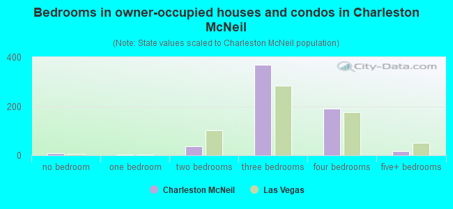 Bedrooms in owner-occupied houses and condos in Charleston McNeil