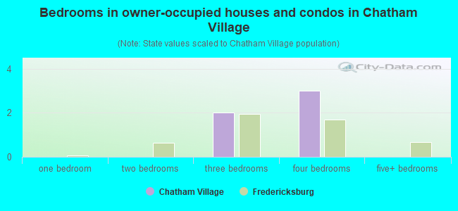 Bedrooms in owner-occupied houses and condos in Chatham Village
