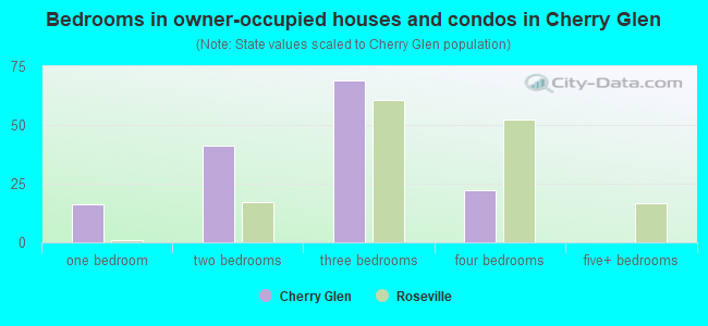 Bedrooms in owner-occupied houses and condos in Cherry Glen