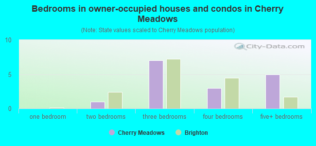 Bedrooms in owner-occupied houses and condos in Cherry Meadows