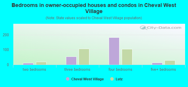 Bedrooms in owner-occupied houses and condos in Cheval West Village