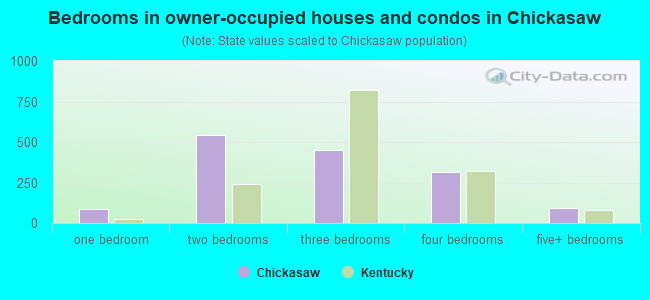 Bedrooms in owner-occupied houses and condos in Chickasaw