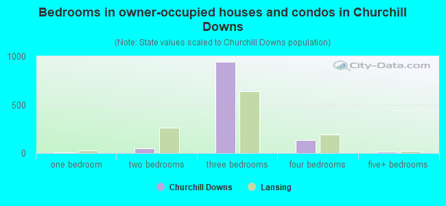 Bedrooms in owner-occupied houses and condos in Churchill Downs