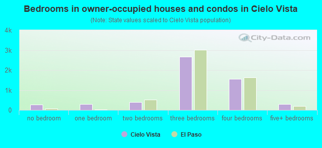 Bedrooms in owner-occupied houses and condos in Cielo Vista