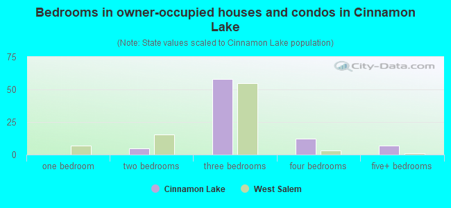 Bedrooms in owner-occupied houses and condos in Cinnamon Lake
